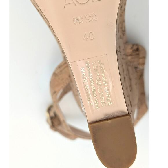 AGL Demi Cork Ankle Strap Wedge Sandals Women's Size US9.5 EU40 - Picture 7 of 9